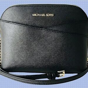 Michael Kors Black and Gold Zip Pouch